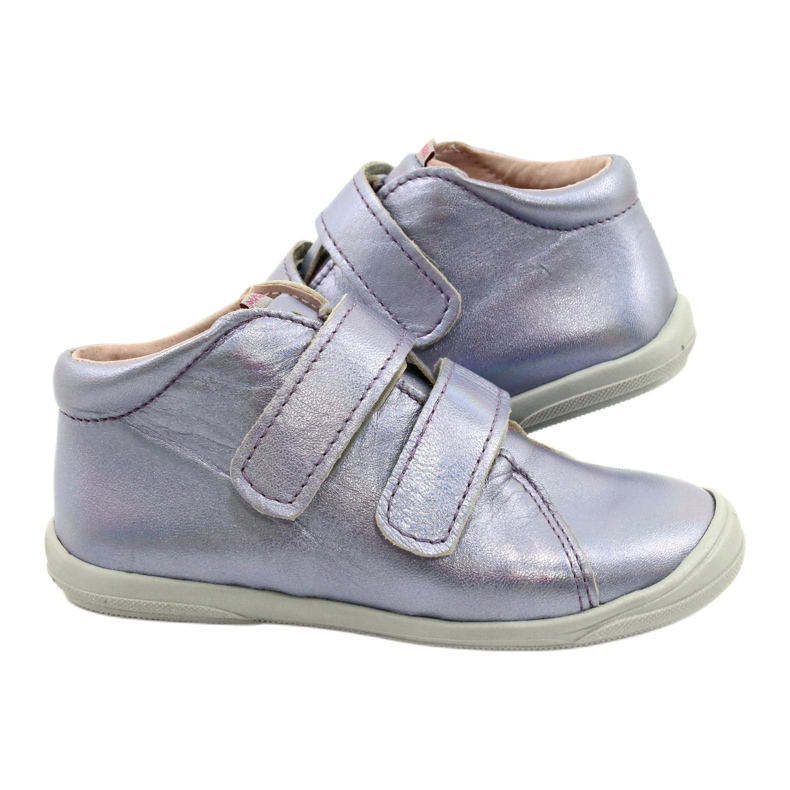 Pantofi Velcro din piele de fete 1264 Mazurek holografic violet 4