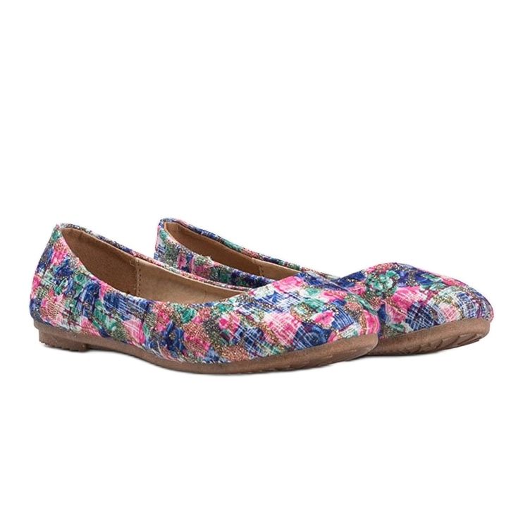 Balerine albastre strălucitoare cu flori Luz albastru 1 Balerine albastre strălucitoare cu flori Luz albastru 1