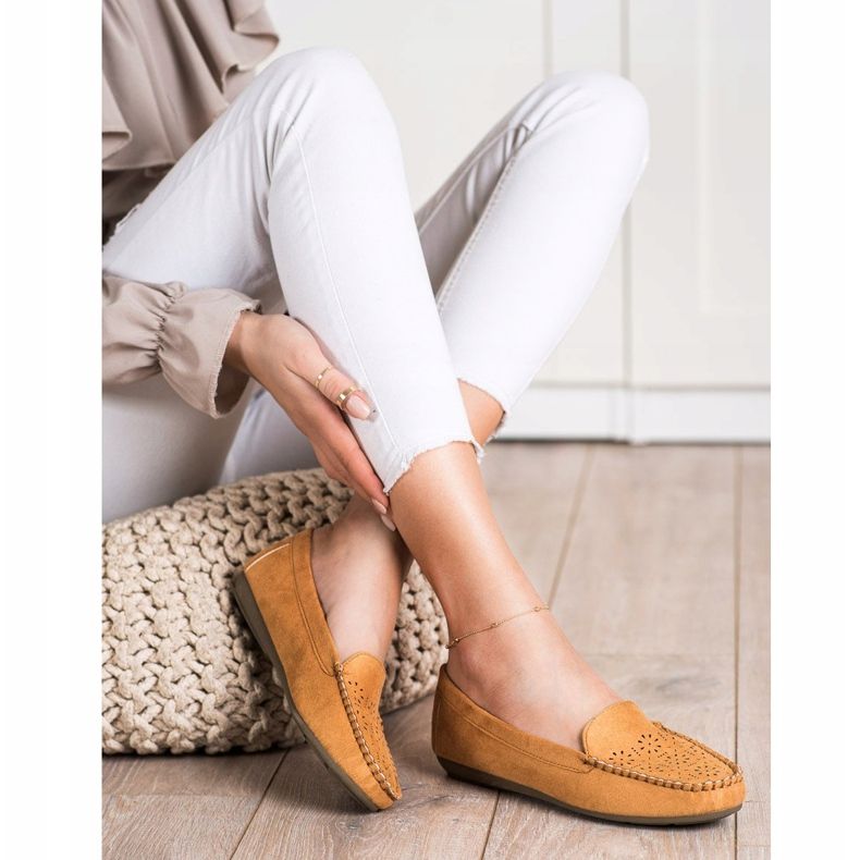 Best Shoes Mocasini cu model ajurat maro 1