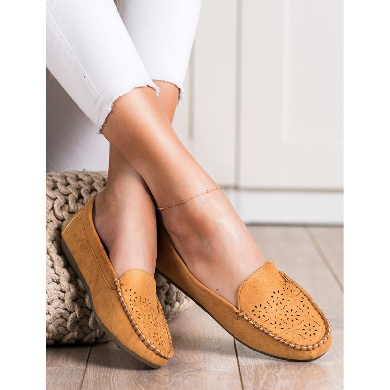 Best Shoes Mocasini cu model ajurat maro 2