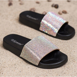Seastar Papuci Cu Cristale negru argint 3
