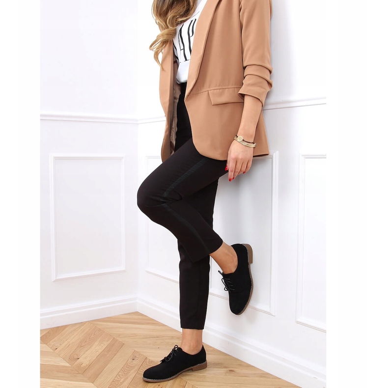 Mocasini cu șiret negru G325 Negru 2