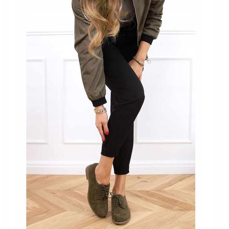 Mocasini cu cordon verde G325 Verde 1