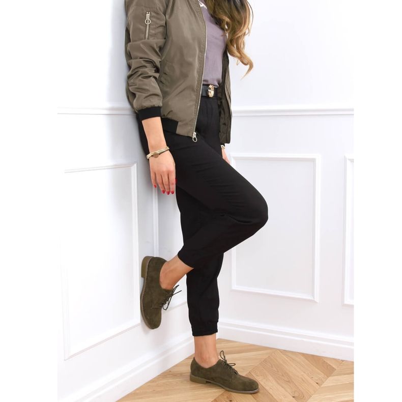 Mocasini cu cordon verde G325 Verde 2