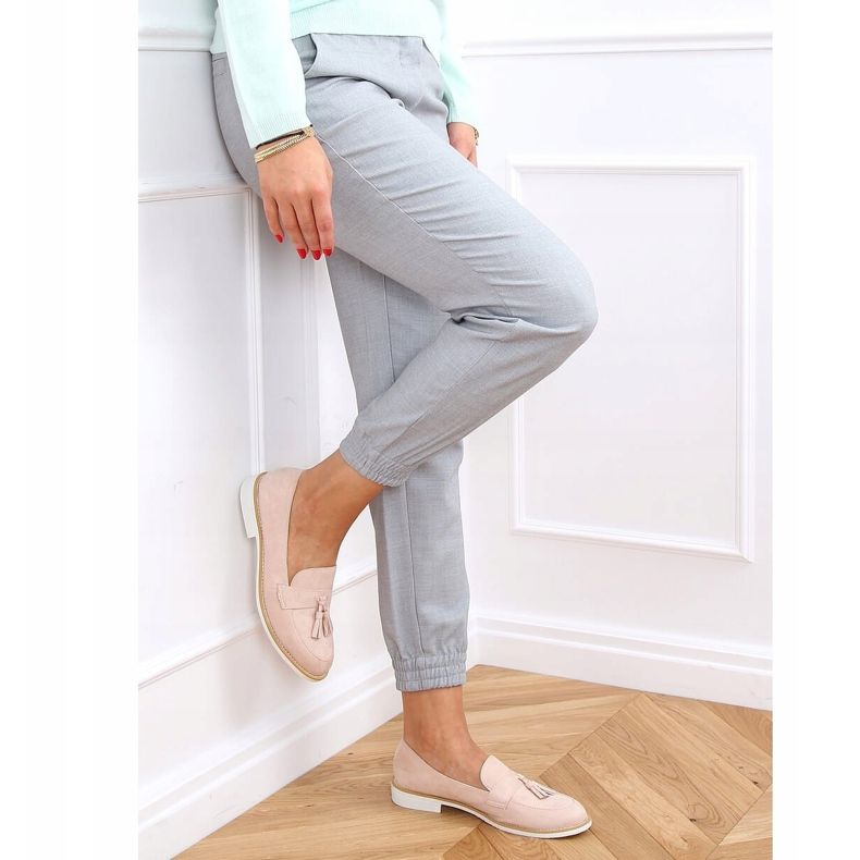 Mocasini bej pentru femei AB695 Nud 1