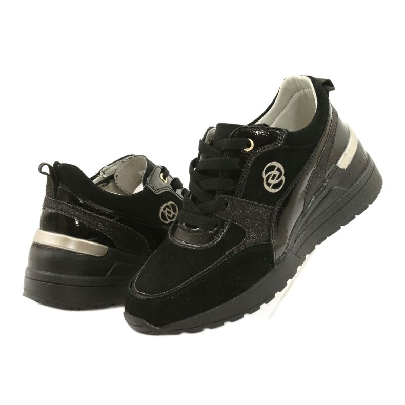 Evento Pantofi de damă din piele cu pană 21PB08-3954 Negri negru 2