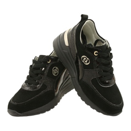 Evento Pantofi de damă din piele cu pană 21PB08-3954 Negri negru 3