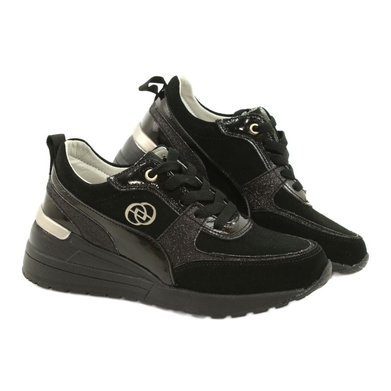 Evento Pantofi de damă din piele cu pană 21PB08-3954 Negri negru 4