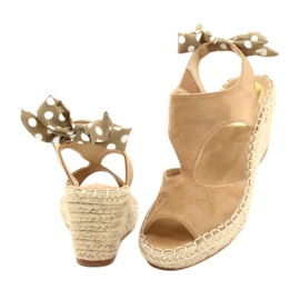 Femei bej espadrilles cu un arc 21SD98-3593 2