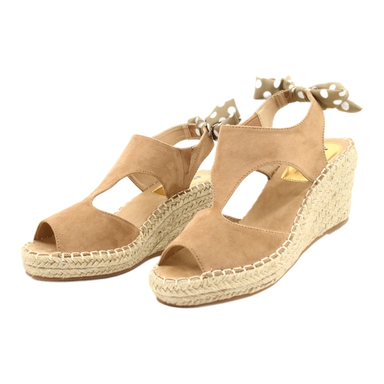 Sandale de espadrille bej pentru femei cu un arc jezzi 21SD98-3593 1