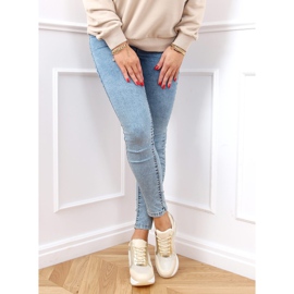 Pantofi sport pe o pană ascunsă bej și auriu RQ288 Bej de aur 2 Pantofi sport pe o pană ascunsă bej și auriu RQ288 Bej de aur 2