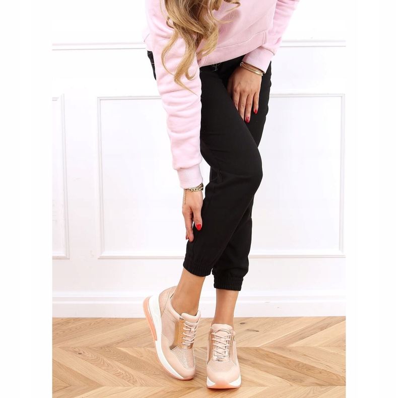 Roz RQ288 Pantofi sport roz pe un toc ascuns 1