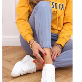 Adidași de damă albi și portocalii A88-63 Portocaliu portocale 1