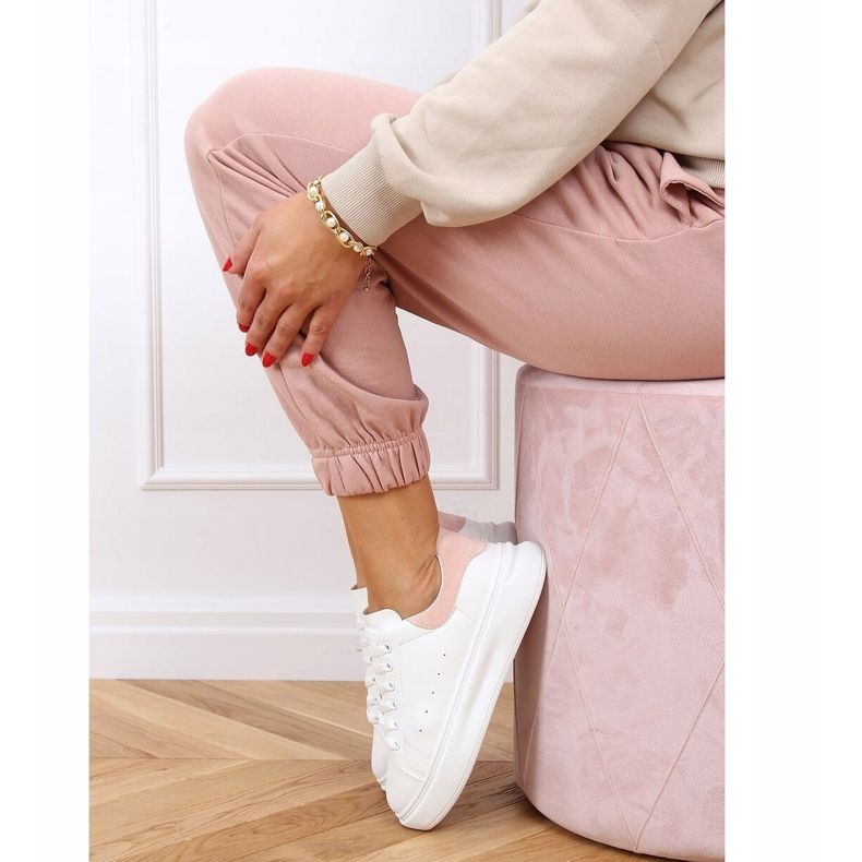 Adidași de damă albi și roz A88-63 Roz 2