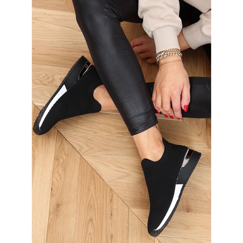 Negru LDH006 Șosete negre pantofi sport 1