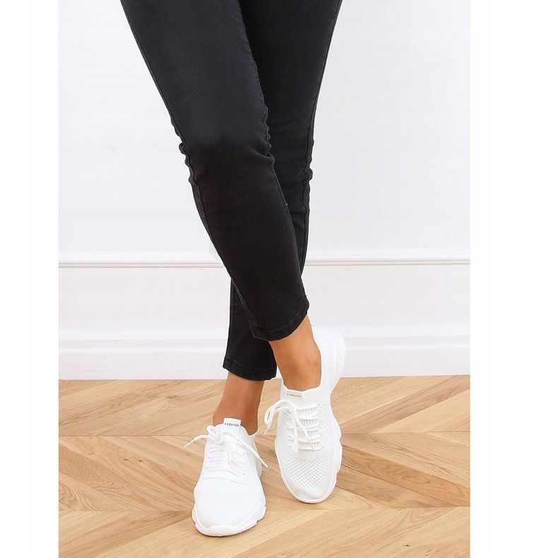 Pantofi sport șosete albe FF-10 albe 1