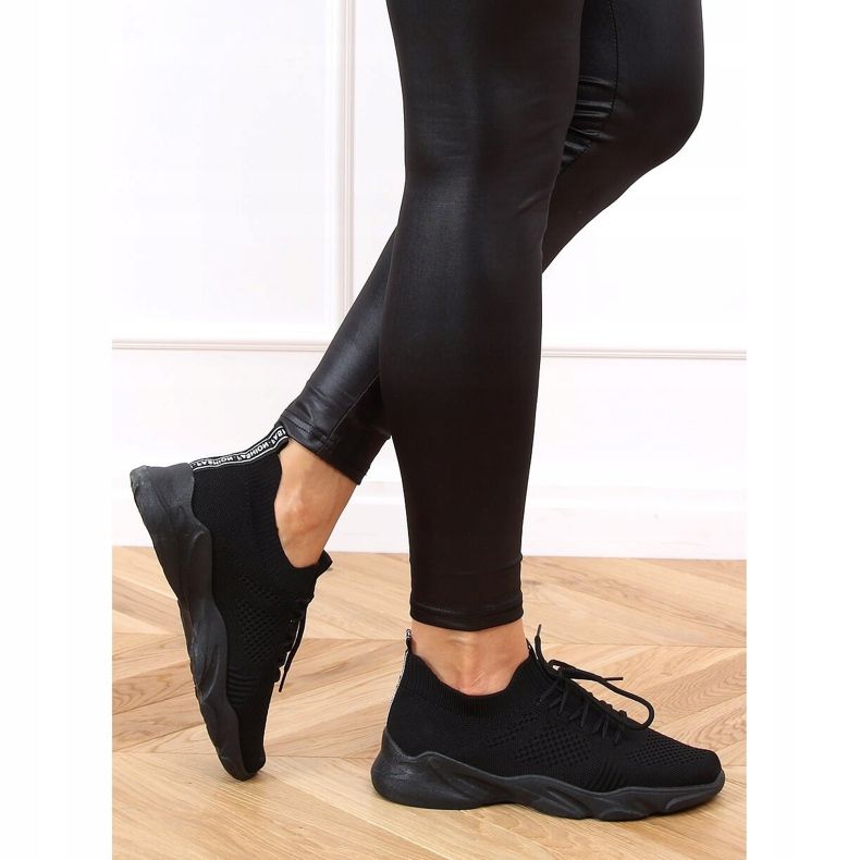 Pantofi sport șosete negre FF-10 negre negru 1