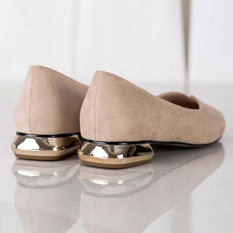 Pompele Cu Toc Auriu VINCEZA bej 1