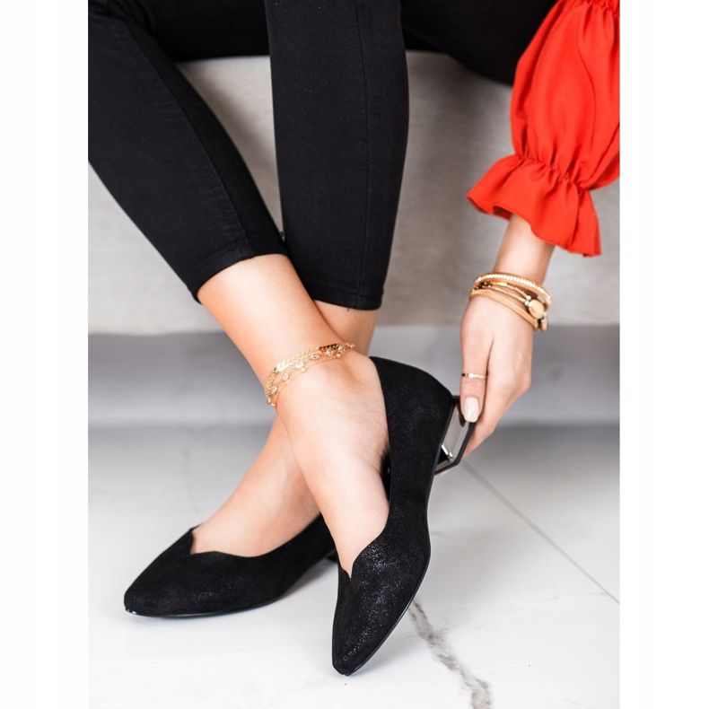 Pompe cu toc argintiu VINCEZA negru 1