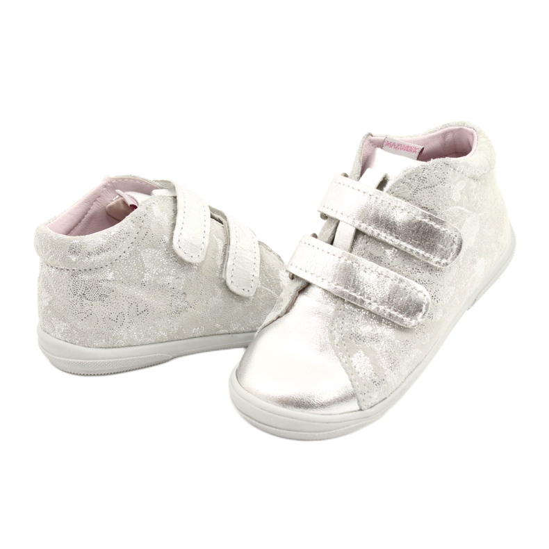 Mazurek Ghete din piele sport velcro 1264 floare argintie 3