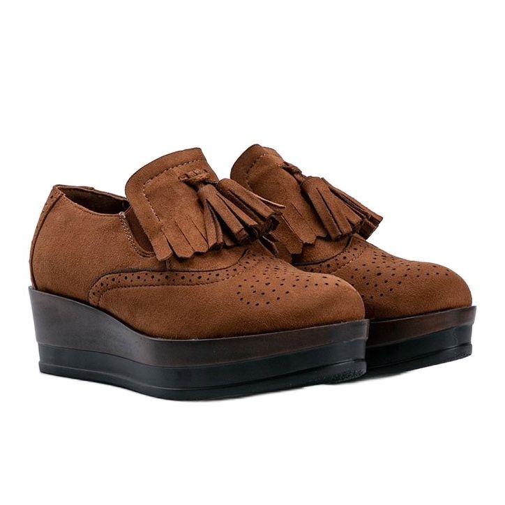 Brogi din piele de căprioară maro de la Makenzie 1