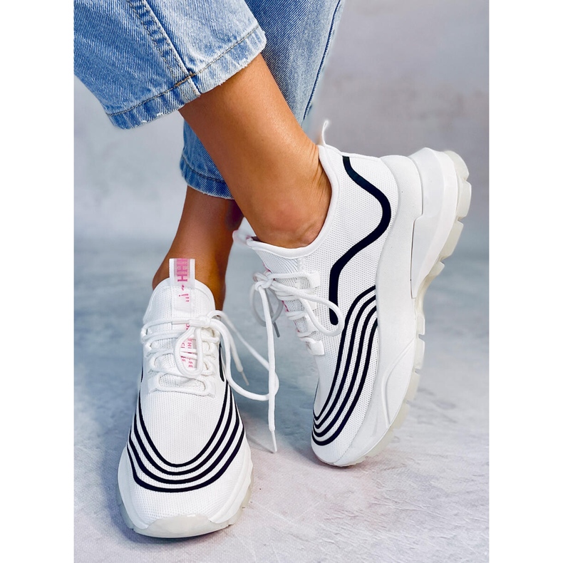 Șosete sport albe BX1820-SP ALB / NEGRU 1