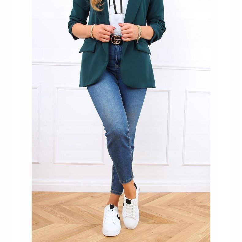 Adidași de damă albi CC-40 WHITE / BLACK negru 2