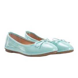 Balerini lăcuite verzi cu funda Lesley verde 1