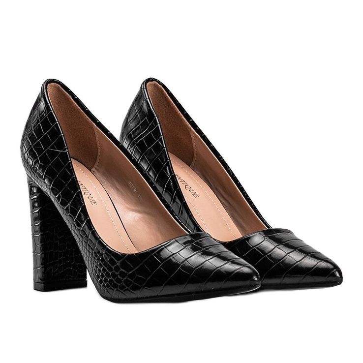 Pompele negre pe un stâlp din piele ecologică Keely negru 1