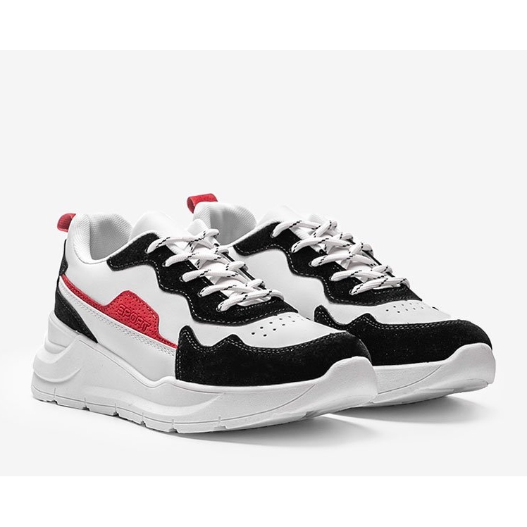 Adidași albi cu accesorii Alexia negre 1