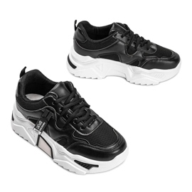 Adidași negri cu talpă groasă Cristina negru 2