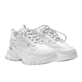 Adidași albi cu inserții Ansley metalice 1