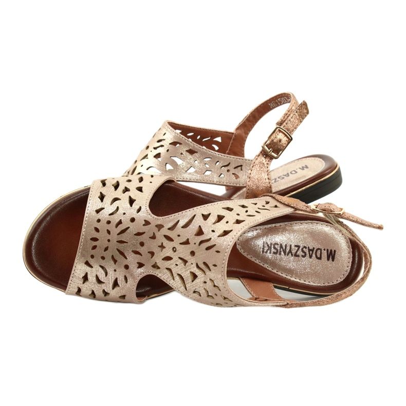 M.Daszyński Sandale aurite ajurate MR1583-34 de aur 4