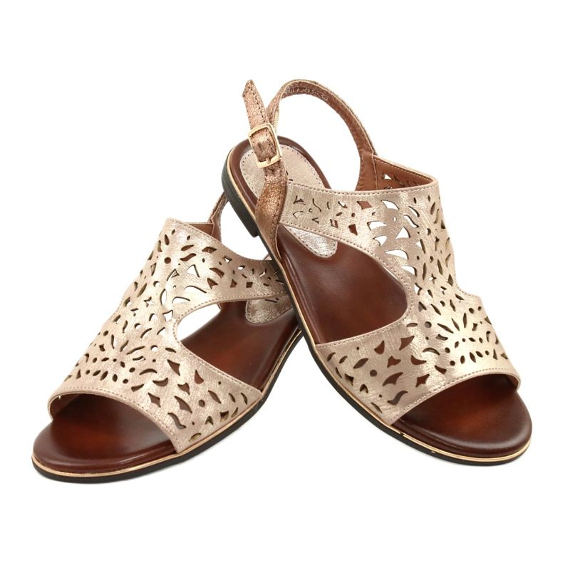 M.Daszyński Sandale aurite ajurate MR1583-34 de aur 3