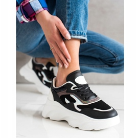 SHELOVET Adidași la modă alb negru 1