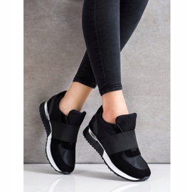 SHELOVET Adidași eleganți cu alunecare negru 1