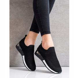 SHELOVET Adidași din material textil ajurat negru 2