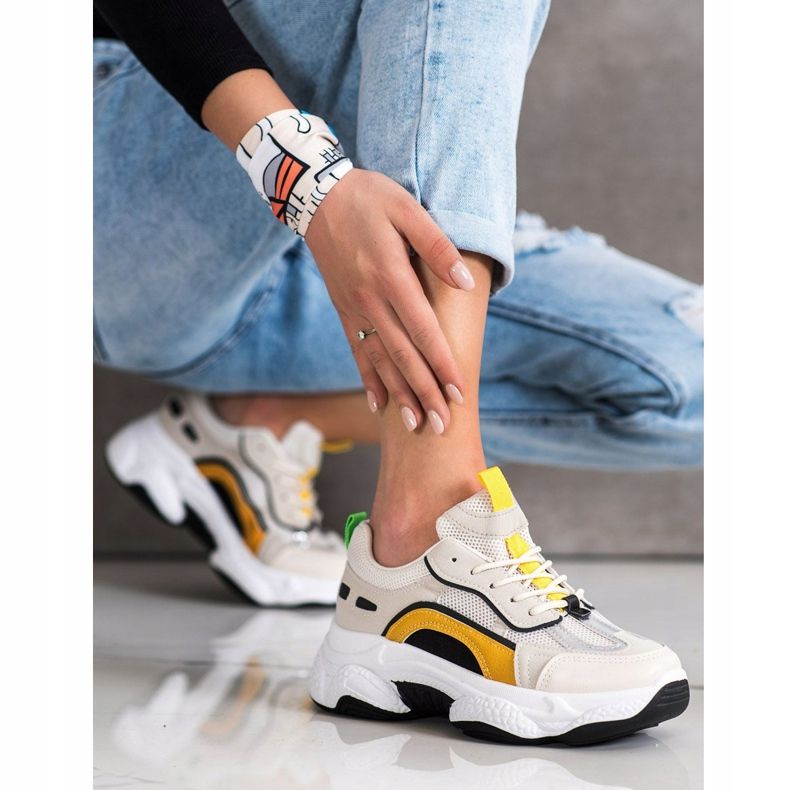 SHELOVET Seakersy Fashion bej multicolor 1