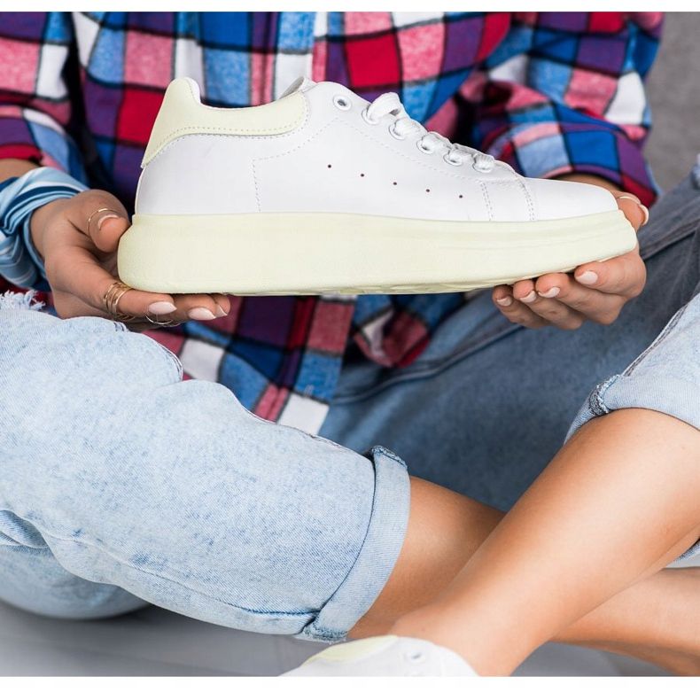 SHELOVET Adidași pe platforma verde alb 1