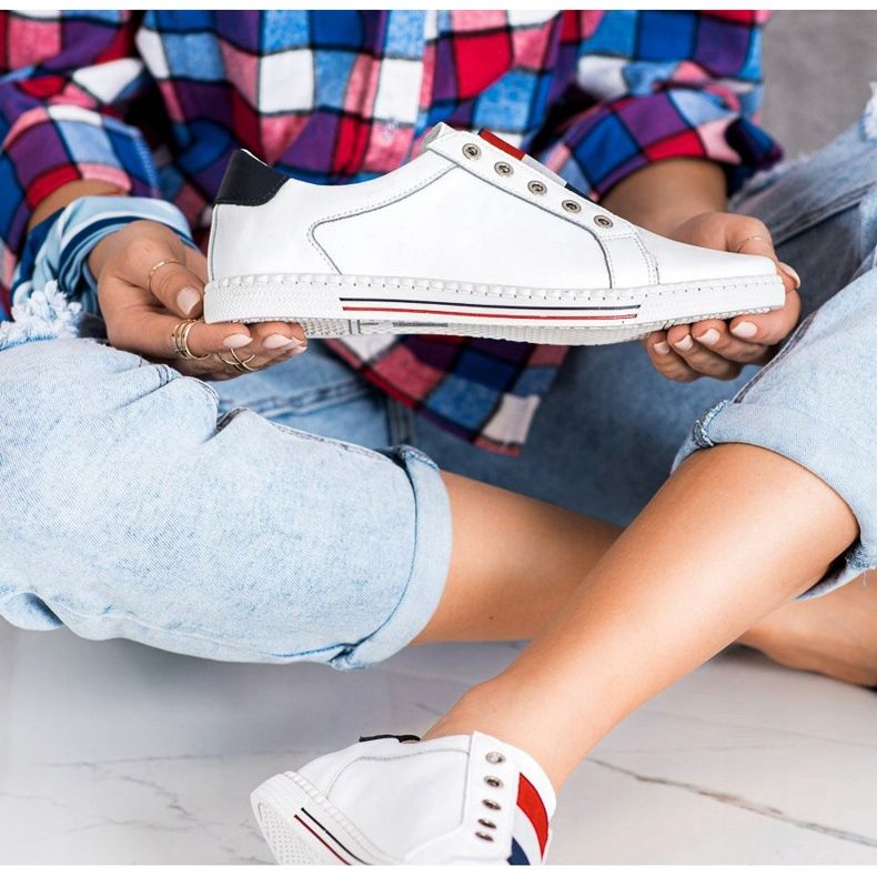 Filippo Pantofi sport, adidași din piele alb 1