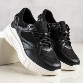 Weide Adidași negri cu sclipici negru 2