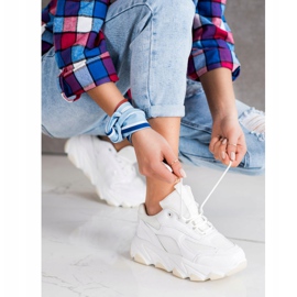 Bella Paris Adidași pe platformă alb 1