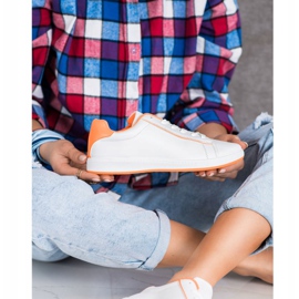 SHELOVET Adidași low-top cu piele ecologică alb 2