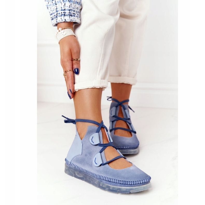 Cizme de piele pentru femei Maciejka Blue 04457-06 albastru multicolor 1
