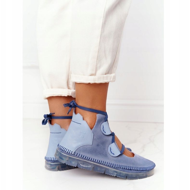 Cizme de piele pentru femei Maciejka Blue 04457-06 albastru multicolor 2