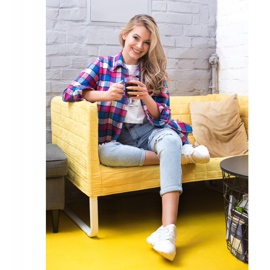 SHELOVET Adidași cu dantelă alb 1