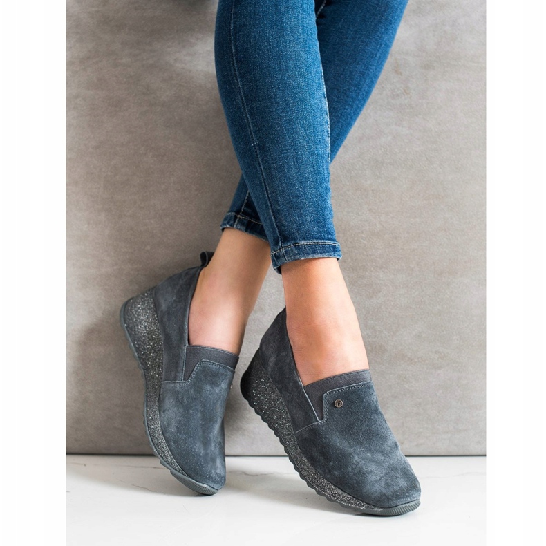 Filippo Pantofi din piele de brocart gri 1