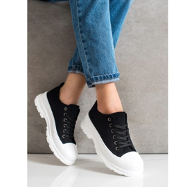 SHELOVET Adidași negri pe platformă negru 1