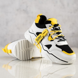 Weide Adidași cu șireturi de modă alb negru multicolor 4