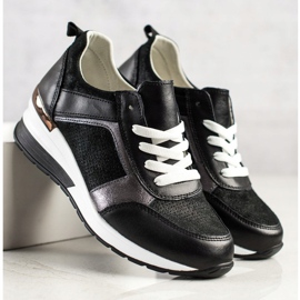 Adidași cu sclipici VINCEZA negru 1